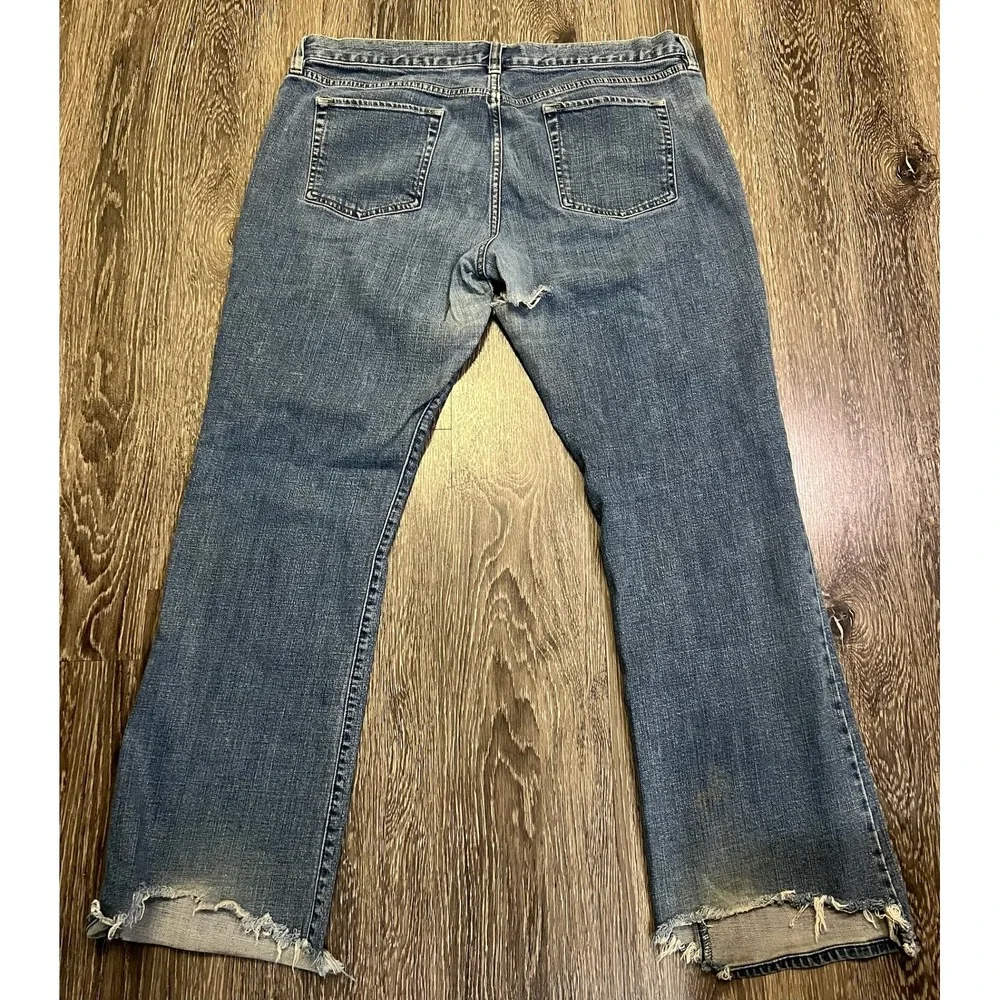 Worn - Old Navy Ultra Low Waist Boot Cut Jeans Women Size 16 Medium Wash Stretch